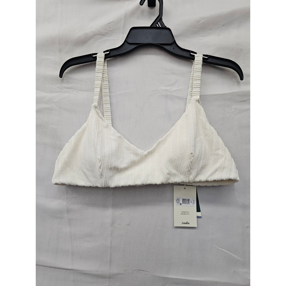 Andie for Target Womens Textured Triangle Bikini Top White Nylon Blend Size XL